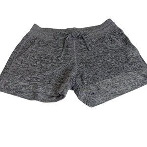 90 Degree by Reflex Gray Knit Casual Drawstring Shorts Women Size S With Pockets